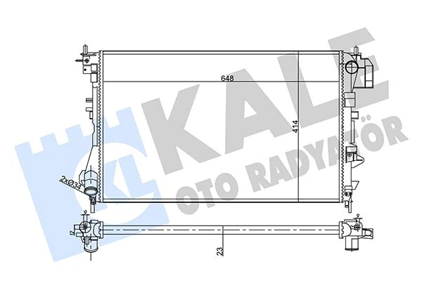 Su Radyatörü Opel Vectra C 1.6 1.8 1.6 16v 02-08 Saab 9-3 1.8 2.0t 03-15 Mt Ac Nac Mekani̇k 648x414x23