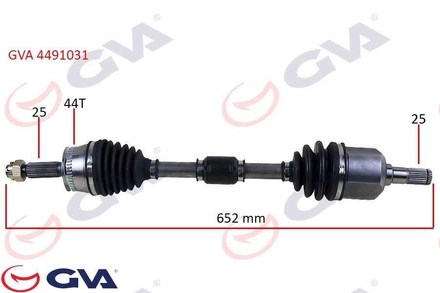 Komple Aks Sol Hyundai Elantra 1.6l G4ed Benzinli 16v Otomatik Vites 01-06 ABS Li 25x25-ABS 44 Dış Komple Boy 654mm