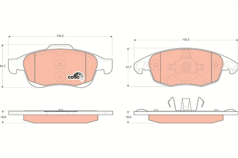 Ön Fren Balatasi Peugeot Partner 08>11 P5008 09>17 Citroen Berlingo 08> C4 Picasso 06>15 Ds4 11>18 D S5 15>18 283mm