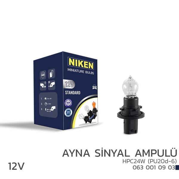 Niken 12v Hpc24w Ayna Si̇nyal Ampulü Pu20d-6 10lu
