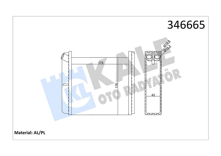 Kalori̇fer Radyatörü Astra F-Calibra A-Vectra A 175x195x40
