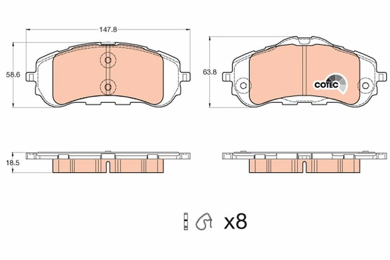 Ön Fren Balatasi 283mm Astra L 21> Combo E 18> Berlingo 18> Partner 18> 308 II-III 13> Rifter 18>