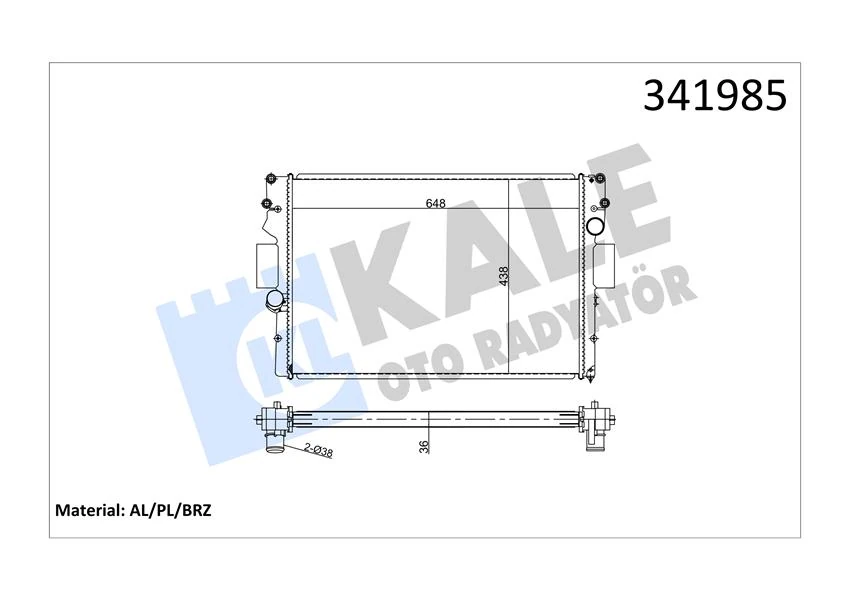 Su Radyatörü Iveco Daily III-IV 06-11 Mt Brazing 648x438x36 500039637