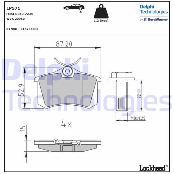 Arka Fren Balata Renault Clio 05 Kangoo 01 Laguna 96 Fluence 09 Megane 96 Citroen Berlingo 99 C2 C3 C4 03 Ds4 11 Peugeot 307 00 308 07 Partner 96 Volkswagen Polo Classic 95 01 Golf III-IV-Passat III