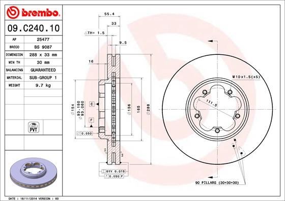BREMBO Fren Disk ARKA FORD