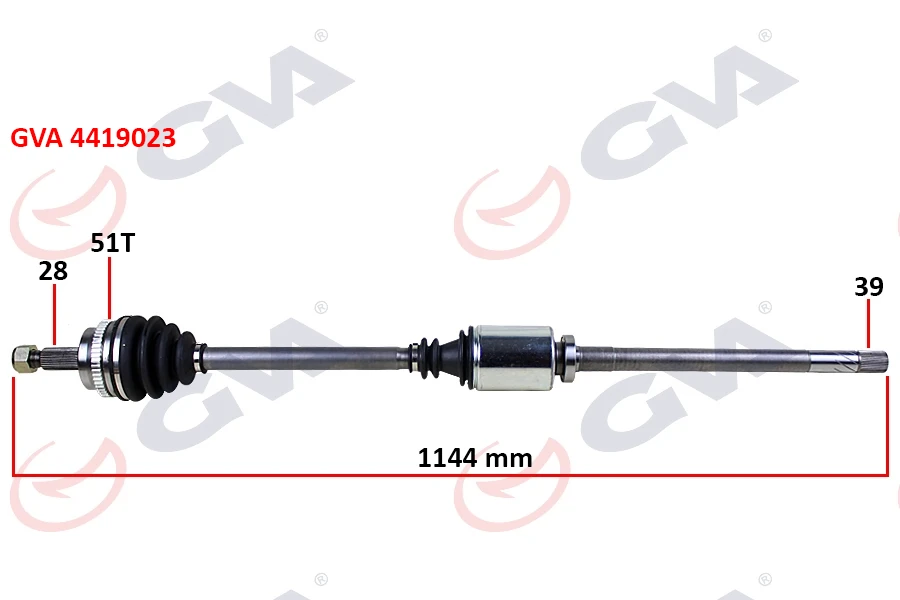 Komple Aks Sağ Master 2 2.5 Dci̇ 98-10 ABS Li̇ 51di̇ş 1144mm