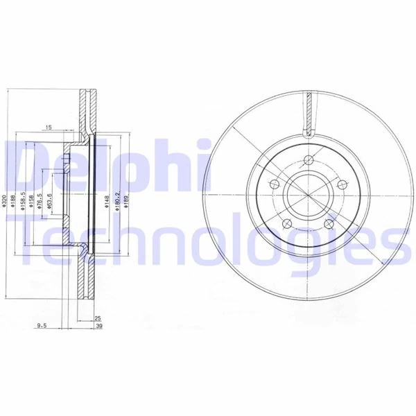 Ön Fren Aynası Connect 12 > Focus III 11>15 Kuga 12>14 Volvo V40 T2-T3-T4-T5 C30 06>12 C70 II 07>12 S40 II 05>12 V50 04>