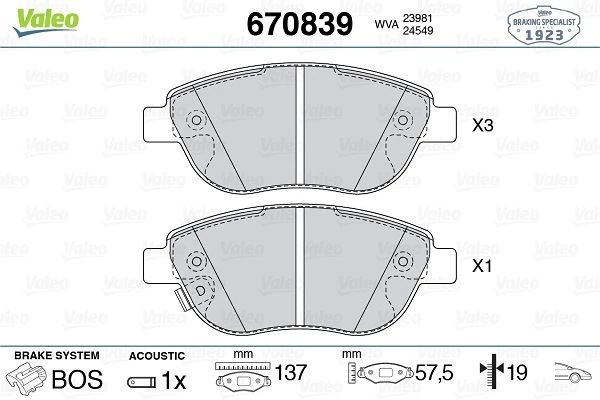 Ön Balata Corsa D Büyük Ti̇p 1.3 Cdti 07/06 Fiat 500l 12 0.9t 1.4 1.3d Mtj 1.6d Mtj