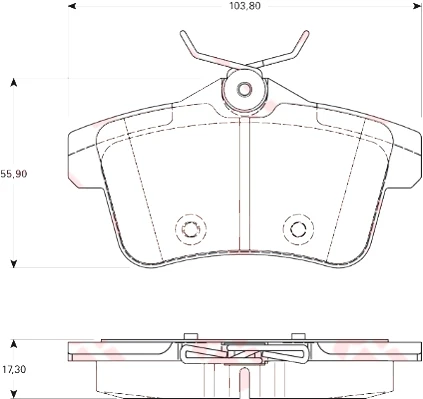 Arka Fren Balatasi Peugeot P3008 09>16 P5008 09>17 P508 10>18 P308 Gti-Rzc 10>14 Citroen C4 09>16 Ds4-Ds5 11>15