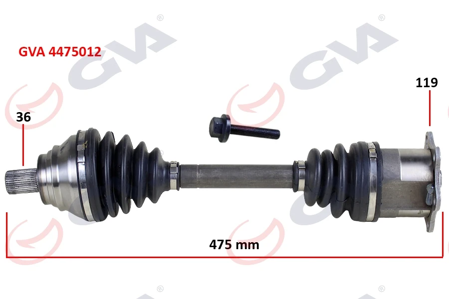 Komple Aks Sol Caddy-Golf5-Jetta-Passat 1.9-2.0 Tdi̇ 03-09 475mm