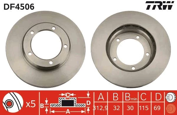 Ön Fren Aynası Cruiser 02-0 312.9x32x30xhavali