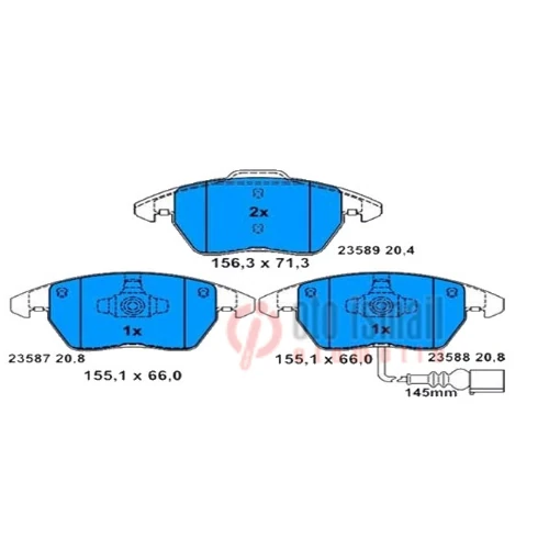 Ön Fren Balata Fi̇şli̇ Audi A1 11-/ A3 03-/ TT 06-10 / Seat Altea 04-/ Ibiza 08-/ Skoda Fabia. Ye Ti 10-/ Octavia 04-/ Rapid 12-Superb 08-/ Volkswagen Golf 98-/ Jetta. Passat. Caddy 05-/ Polo 09 -