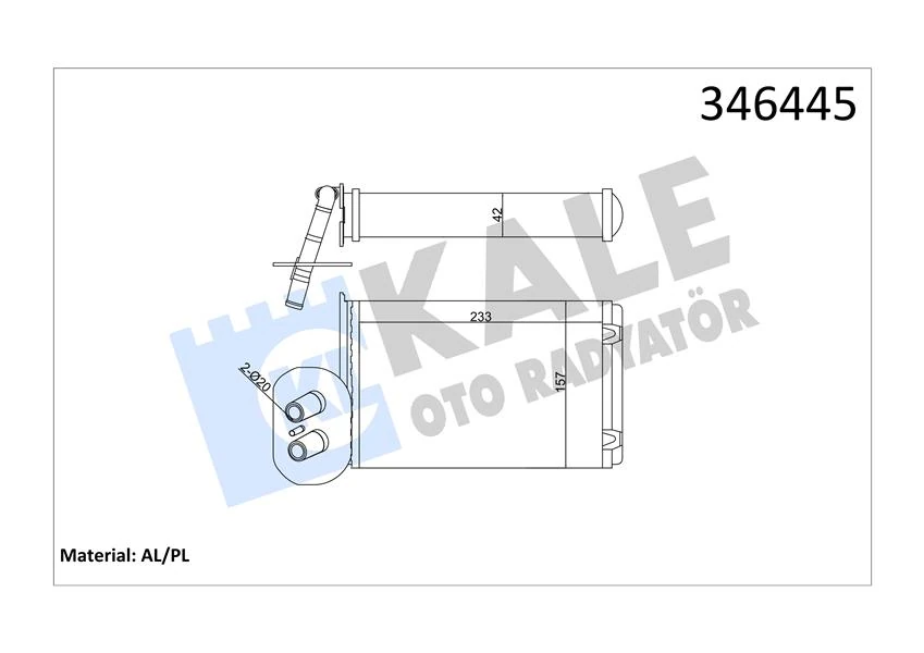 Kalori̇fer Radyatörü Volkswagen Transporter T4 1.9d-Td-2.0d-2.4d-2.5d-Td Ön 234x157x42 Ac