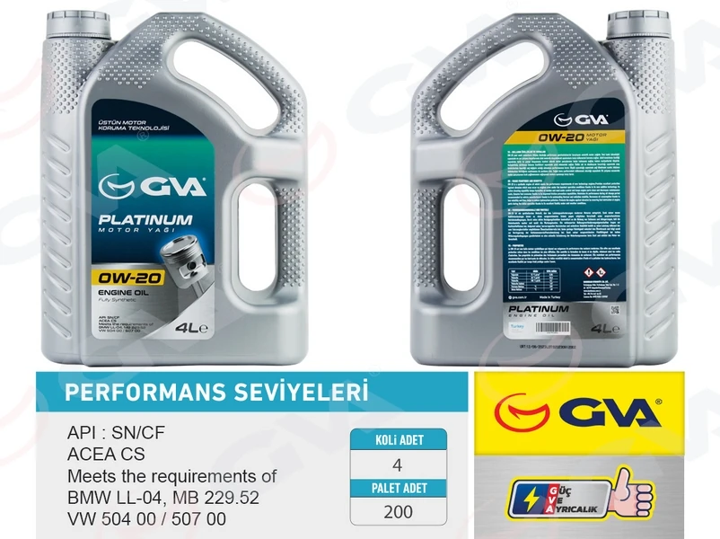 GVA Motor Yağı 4 LT 0W20