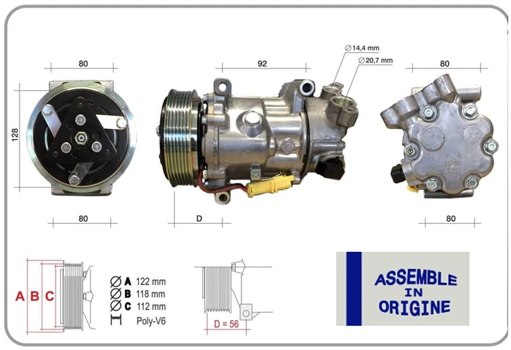 Kli̇ma Kompresörü Sifir Ürün Citroen Berlingo 1.6 Bluehdi C3 Picasso C4 Coupe C5 III C5 I Skoda Ko Diaq I Peugeot Partner Tepee 1.6 Hdi 307-308-508-5008-207-208 Fi̇at
