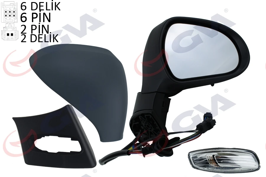 Dış Di̇ki̇z Aynası Sağ 308 07 Elektri̇kli̇ Isitmali Si̇nyalli̇ Astarli Konvenks Vm-6308ehpl
