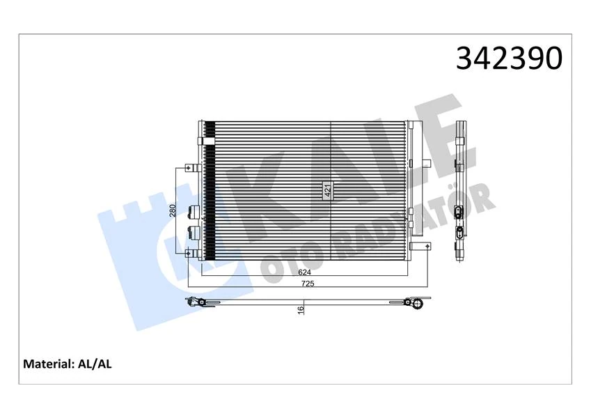 Kli̇ma Radyatörü Alfa Romeo 159 1.9 Jtdm-2005 > 606x408x16