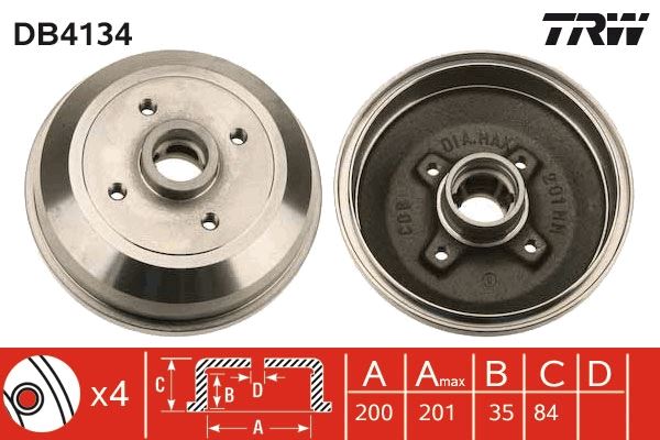 Arka Fren Kampanasi Corsa A 83-92-Corsa B-Tigra A 93-02 ABS Li̇