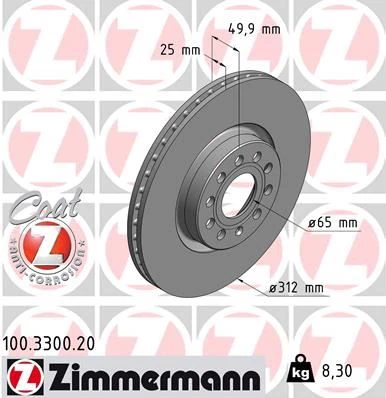 Fren Di̇ski̇ Ön Volkswagen Passat-Golf5-Golf6-Golf7-Caddy-A3-Leon-Ford Connect 23> Çap: 312mm. Kalinlik: 25mm Delik: 5