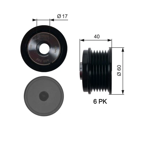 Alternatör Kasnaği 39.2mm Cmax-Fiesta Vi-Focus III-Kuga II-Transi̇t-Connect-Courier 1.5-1.6-2.0tdci̇