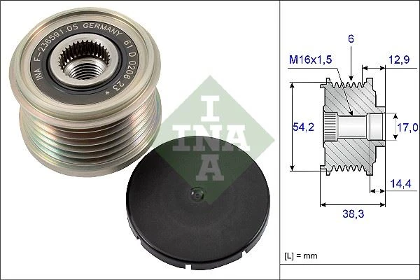 Alternatör Kasnaği Rulmanli P206-207-307-308-406-407-Partner-C2-C3-C4-C5-C8-Xsara 1.4-1.6-2.0hdi