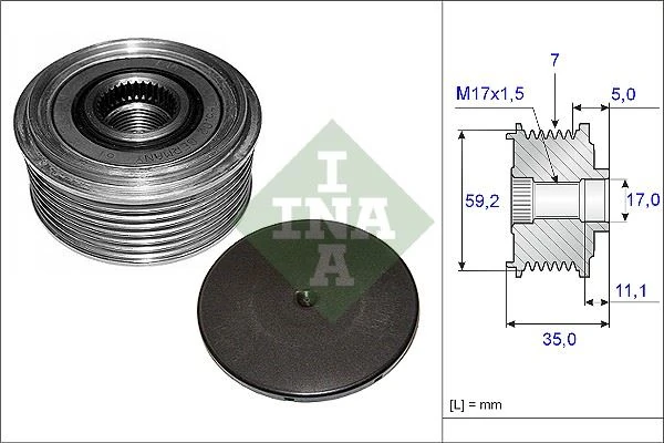 Alternatör Kasnaği Rulmanli Transi̇t 2.4 Tdci 00-06 Alternatör Oem No İçi̇n: 2c1t10300ba