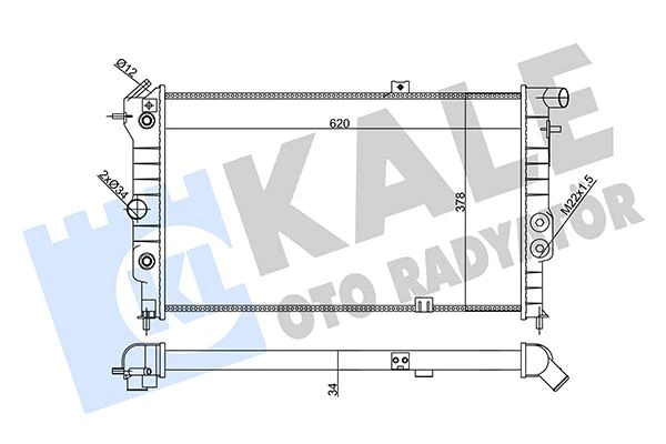 Su Radyatörü Opel Vectra A 1.6i 1.8i 2.0i 88-95 Calibra A 2.0i 94-97 At Ac Mekani̇k 620x378x34