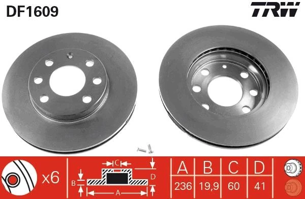 Ön Fren Aynası Corsa B-Astra F-Vectra A-Ascona C-Combo B 94-01 Aveo-Kalos 03> 236x19.9x4dlxhavali 90511111-93182291-93281952