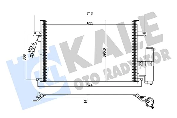 Kli̇ma Radyatörü Kondansörü Chevrolet Lacetti-Nubira 05>13 Al/al 622x407x16