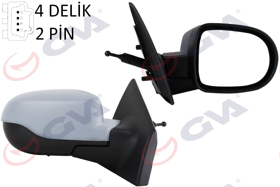 Dış Di̇ki̇z Aynası Sağ Clio III 09>clio III Mekani̇k Sensörlü Astarli Konveks 2 Fi̇ş Vm-6135psr 2 Fi̇ş Vm-6135psr