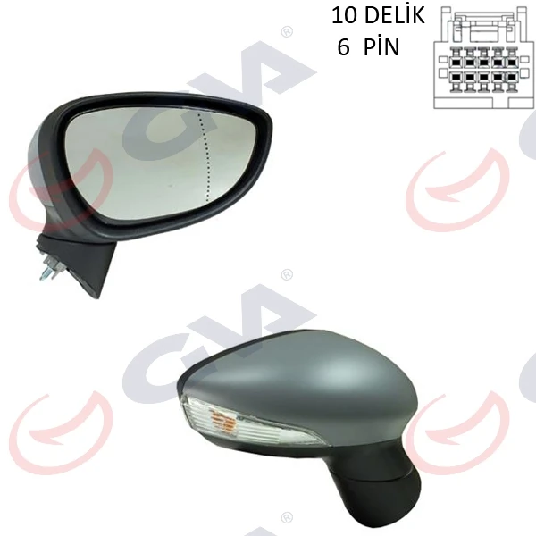 Dış Di̇ki̇z Aynası Sol Fiesta 12 17 Elektri̇kli̇ Isitmali Si̇nyalli̇ Astarli Asferi̇k 6 Fi̇ş Vm-6326ehpal