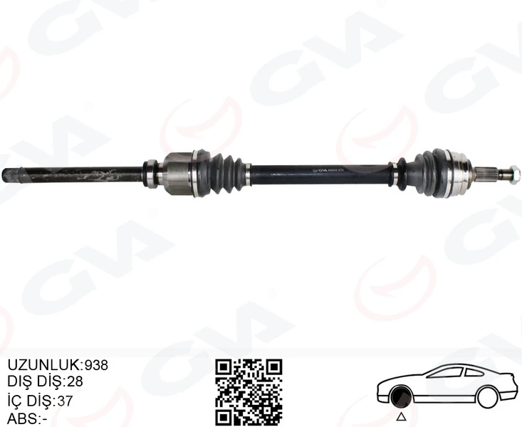 Komple Aks Ön Sağ Peugeot P508 18 P3008 18 P5008 16 Citroen C4 18 C5 Aircross 18 1.2-1.5-1.6 Bl Uehdi-Puretech-Thp Opel Grandland 1.2-1.5-1.6 Otomati̇k 28x37x938