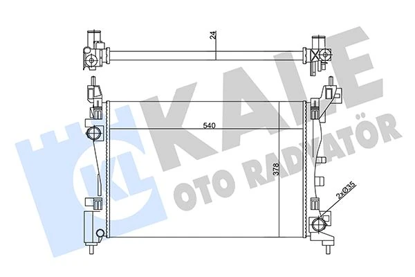Su Radyatörü Fiat Punto-Fiorino-Qubo 1.2 1.4 1.4 16v 05 > Mt Ac Nac Mekani̇k 540x378x24