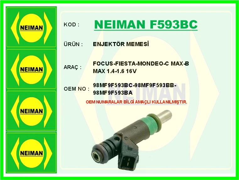 Enjektör Memesi̇ Fiesta 02> Focus I-II 98> Mondeo IV 07>1 4c Max 1.4-1.6 Zetec 04> B-Max 14> 1.6 Zet Ec
