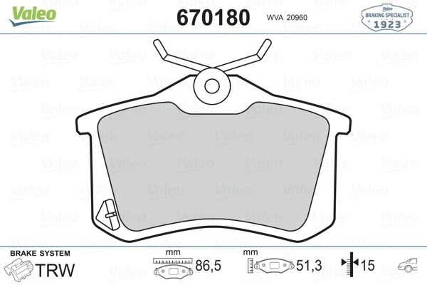 Arka Fren Balata Renault Clio 05> Kangoo 01> Laguna 96> Fluence 09> Megane 96> Citroen Berlingo 99> C2 C3 C4 03> Ds4 11> Peugeot 307 00> 308 07> Partner 96>vw Polo Classic 95>01 Golf III-IV-Passat III