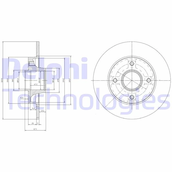 Arka Fren Aynası Adet P307-C4 1.4-1.6-2.0 Hdi̇ 05> 249x9x4dl Poryali