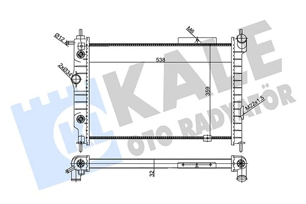 Su Radyatörü Opel Astra F 1.4i 1.6i 2.0i 1.7d 93-98 At Nac Mekani̇k 538x359x32 90443392