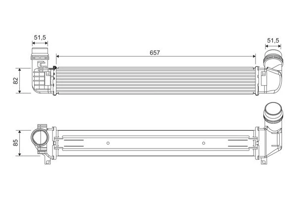 Turbo Radyatörü Intercooler Fluence 10> 1.5dci 657x89x85 2 Sira Alb Si̇stem