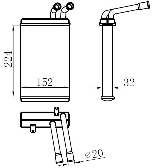 X Kalori̇fer Radyatörü Brazi̇ng Passat 96-00 145x237x32 Oto.-Mek.