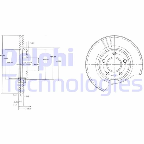Fren Di̇ski̇ Ön Ford Connect 02> 278x24x5dl