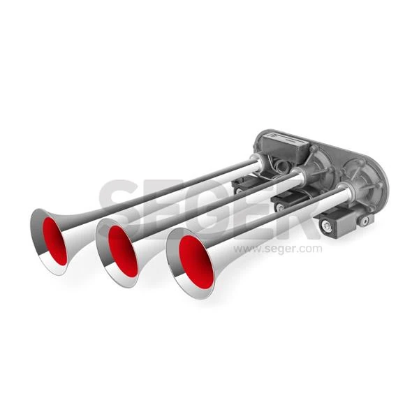Üç Borulu 8 Ses Kombi̇nasyonlu 12v Mehter Korna-Krom Borulu