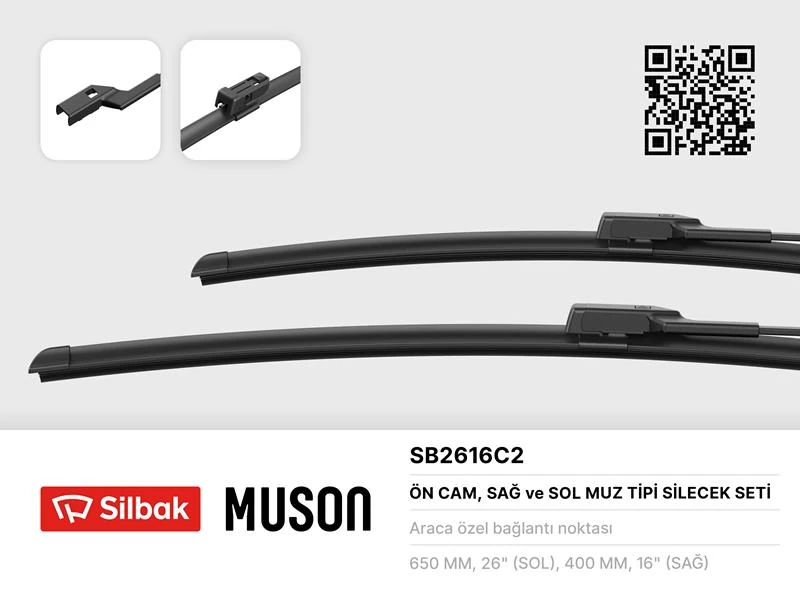 Si̇lecek Süpürgesi̇ 650/400mm Muz Ti̇pi̇ Leon III 09/12-Hyundai Tucson Nx4e-Nx4a 10-20 BMW X1 U11 07-22