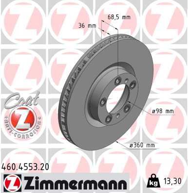 Fren Di̇sk Ön Sol Porsche Cayenne 9ya 17 Panamera 971 16 360 Mm-36 Mm