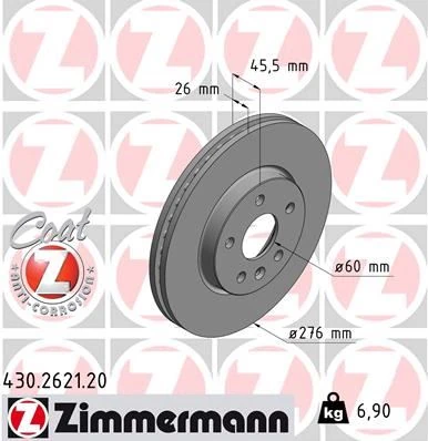 Ön Fren Aynası Astra J 10 Cruze 09 Aveo 11 276x26x5dl 15 İnç Havali 95526655