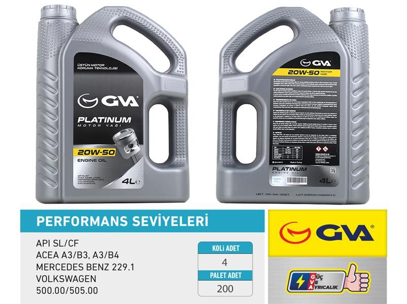 GVA Motor Yağı 20W50 4LT