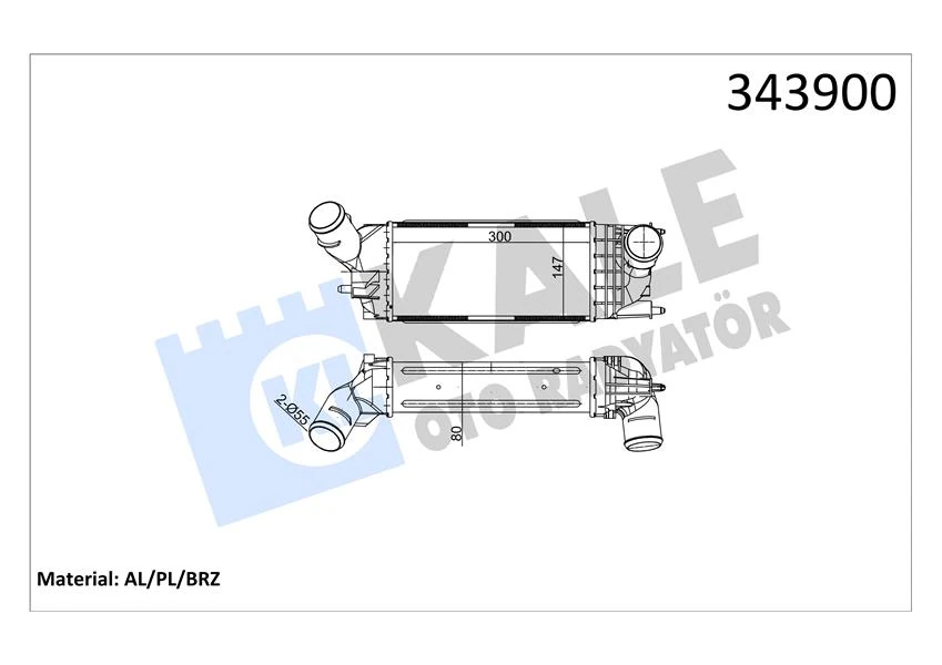Turbo Radyatörü Intercooler Citroen C5 Hdi 05 > Al/pl/brz 300x147x76