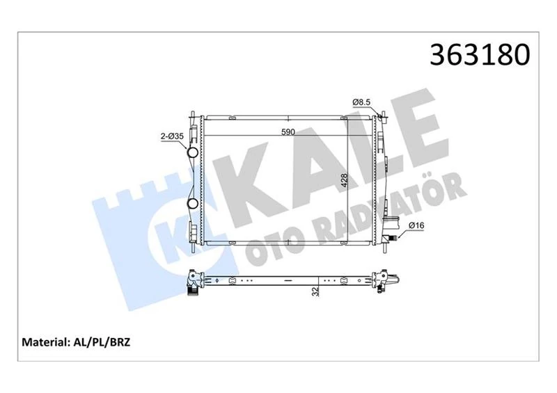 Nissan Qashqai J10 Qashqai 2 1.5dci 07<14 Mt Brazing 590x428x32 Su Radyatörü