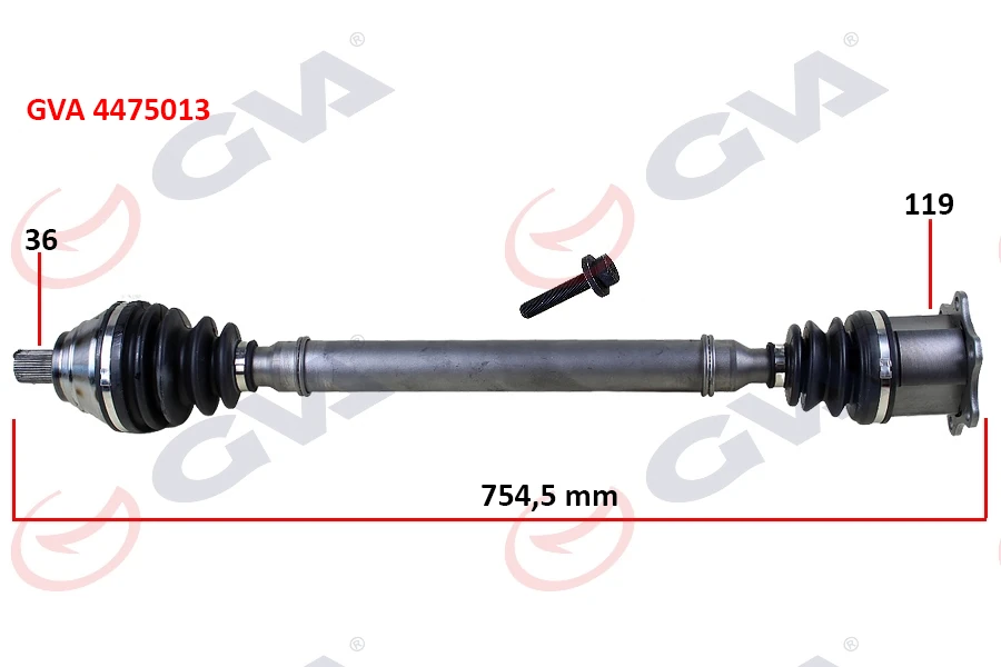 Komple Aks Sağ Caddy-Golf5-Jetta-Passat 1.9-2.0 Tdi̇ 03-09 754.5mm