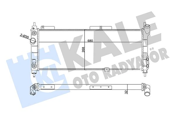 Su Radyatörü Opel Corsa B-Combo-Tigra 1.2i 1.4i 1.6i 16v 93 At Ac Mekani̇k 680x268x32
