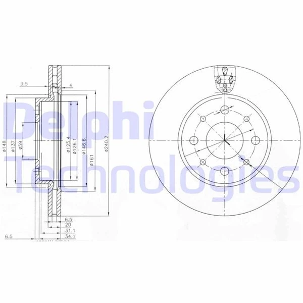 Ön Fren Diski Fiat 500 08> 500c 09> Panda 12> Ford Ka 1.3 Tdci̇ 09> 0.9-1.2-1.4-1.3dmtj 240.5